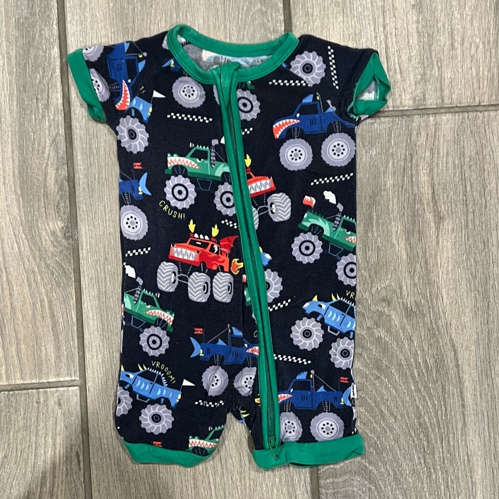 Little Sleepies “Monster Truck Madness” Shorty Zippy